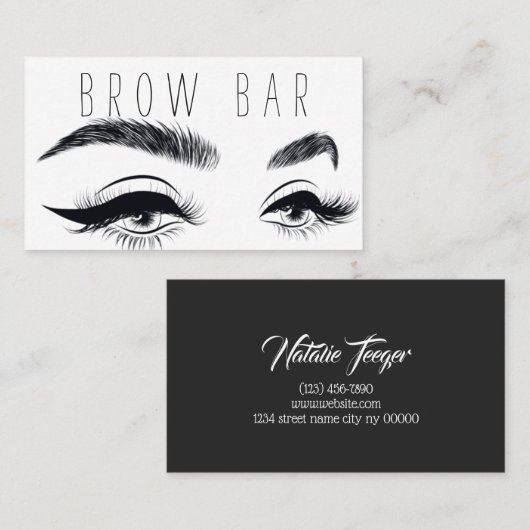 Brows & Lashes Microblading, Eyelash Extensions Visitekaartje (Voorkant / Achterkant)