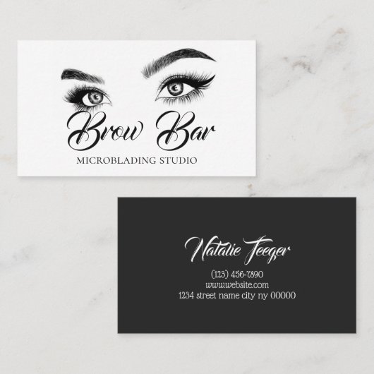 Brows & Lashes Microblading, Eyelash Extensions Visitekaartje (Voorkant / Achterkant)