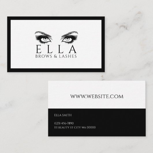 Brows & Lashes Salon Lash Extensions Visitekaartje (Voorkant / Achterkant)