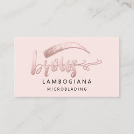 Brows Logo Microblade Social Media Pink Rose Visitekaartje