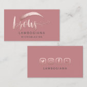 Brows Logo Microblade Social Media Roos Blush Busi Visitekaartje (Voorkant / Achterkant)