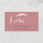 Brows Logo Microblade Social Media Roos Blush Busi Visitekaartje (Voorkant)