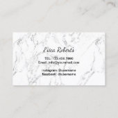 Brows Make-up Artiest Goud Script Elegant Marmer Visitekaartje (Achterkant)