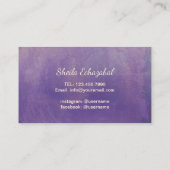 Brows Make-up Artist Gold Script Elegant Paarse Visitekaartje (Achterkant)