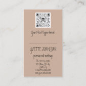 Brows Makeup Logo QRCode Roos Emerald Lip Huid Visitekaartje (Achterkant)