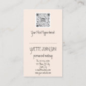 Brows Makeup Logo QRCode Roos Green Eyes Paars Visitekaartje (Achterkant)