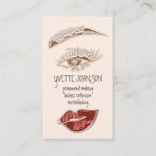 Brows Makeup Logo QRCode Roos Lip Gold Copper Visitekaartje