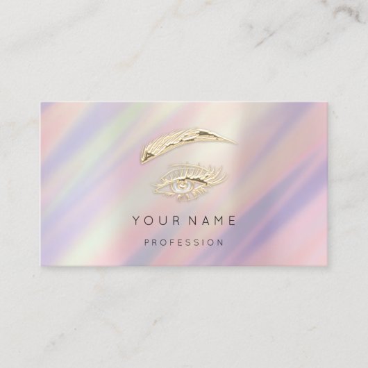 Brows Makeup QR LOGO Golden Eyelashes Ombre Visitekaartje (Voorkant)