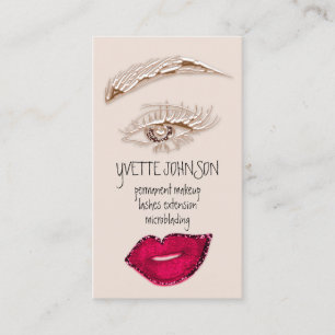 Brows Makeup QRCode Logo Red Lip Skinny Eyelash Visitekaartje