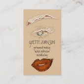 Brows Makeup QRCode Logo Roze Lips Green Eyelash Visitekaartje (Voorkant)