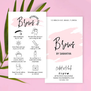 Brows Microblading Aftercare Roze Waterverf PMU Visitekaartje