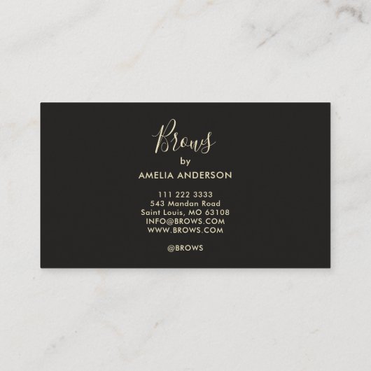 Brows Microblading Schoonheidssalon Goud Bruin Mod Visitekaartje (Achterkant)