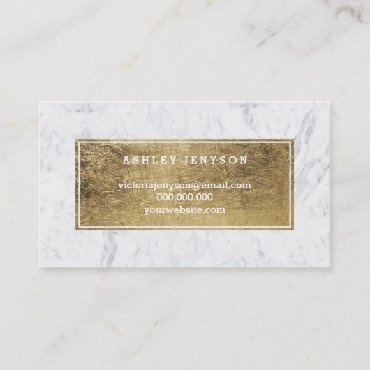 Brows modern faux gold typografie marmer visitekaartje (Achterkant)