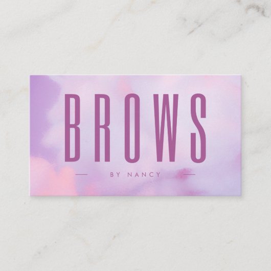 Brows Paarse Holografisch Visitekaartje (Voorkant)