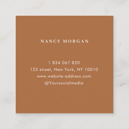 Brows Photo Collage Terracotta  Vierkante Visitekaartje (Achterkant)