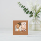 Brows Photo Collage Terracotta  Vierkante Visitekaartje (Staand voorkant)