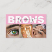 Brows Photo Qr Code Logo Blush Pink Visitekaartje (Voorkant)