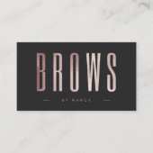 Brows QR-code en logo roze goud glitters Visitekaartje (Voorkant)