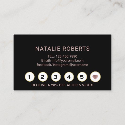 Brows Salon Roos Gold Typography Black Loyalty (Achterkant)