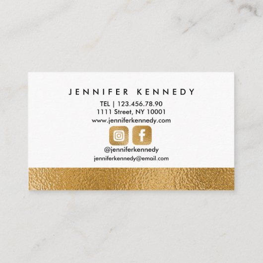 Brows Specialist Gold Foil Metallic Microblading Visitekaartje (Achterkant)