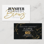 Brows Specialist Gold Glitter Typography Modern Visitekaartje (Voorkant / Achterkant)