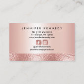 Brows Specialist Roos Gold Foil Metallic Modern Visitekaartje (Achterkant)