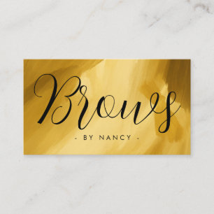 Brows Typografie Gouden penseelstreek Visitekaartj Visitekaartje
