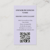 Brows Typografie Wenkbrauw Salon Foto Luxe Visitekaartje (Achterkant)