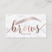 Brows Typography Eyebrow Salon Microblading Marble Visitekaartje (Voorkant)