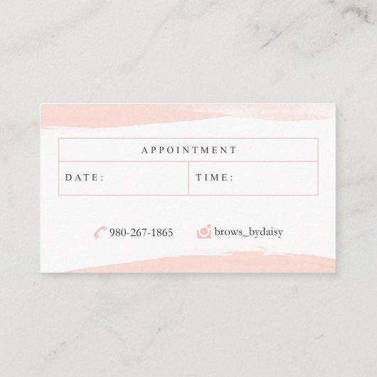 Brows van Daisy Visitekaartje (Achterkant)