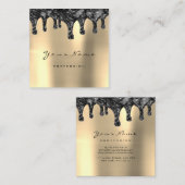 Brows Wax Lash maakt de huid gewoon schoon, Gold B Vierkante Visitekaartje (Voorkant / Achterkant)