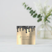 Brows Wax Lash maakt de huid gewoon schoon, Gold B Vierkante Visitekaartje (Staand voorkant)