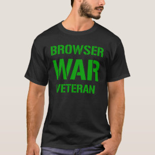 BROWSER WAR VETERAN - Groen op Zwart Web Dev T-shi T-shirt