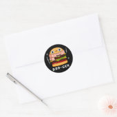 Brr-ger Funny Freezing Burger Pun Dark BG Ronde Sticker (Envelop)