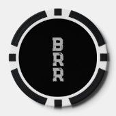 BRR Grijze letters Zwarte achtergrond Poker Chips (Voorkant)