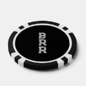 BRR Grijze letters Zwarte achtergrond Poker Chips (Enkel)