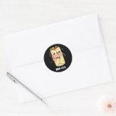 Brr-ito Grappige Vrieskou Burrito Pun Donker BG Ronde Sticker (Envelop)