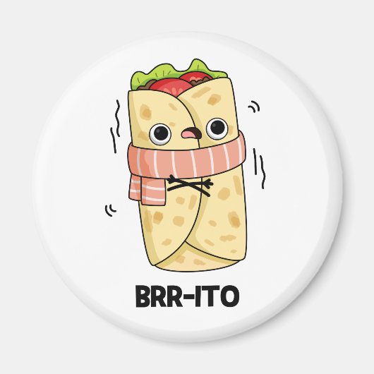 Brr-ito Grappige Vrieskou Burrito Pun Magneet (Voorkant)