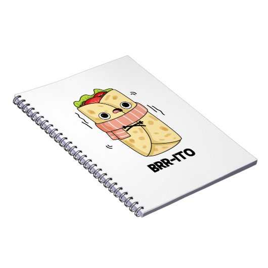 Brr-ito Grappige Vrieskou Burrito Pun Notitieboek (Rechterzijde)