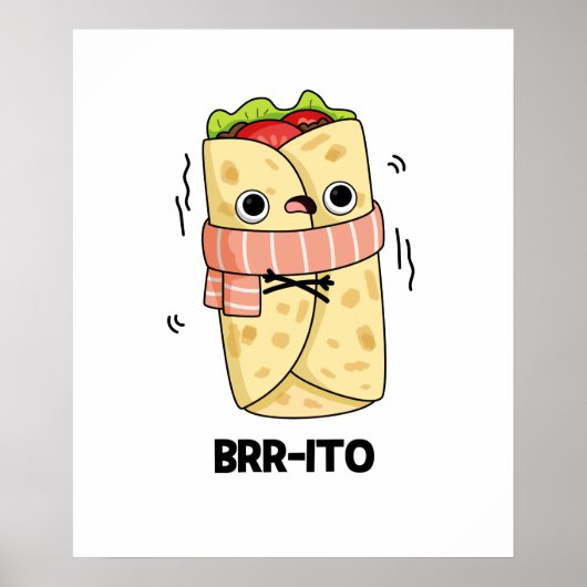 Brr-ito Grappige Vrieskou Burrito Pun Poster (Voorkant)