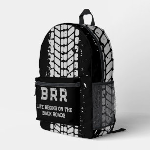 BRR Logo Grijs Lettering "Het leven begint op de . Bedrukte Rugzak