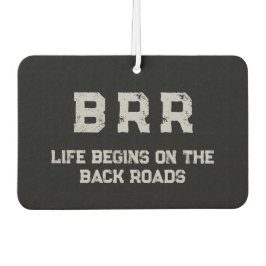 BRR Logo Grijs Lettering "Het leven begint op de . Luchtverfrisser