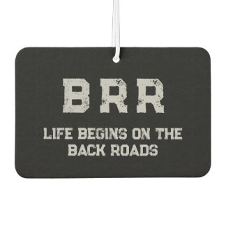 BRR Logo Grijs Lettering "Het leven begint op de . Luchtverfrisser