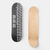 BRR Logo Grijze belettering bandendraden Persoonlijk Skateboard (Voorkant)