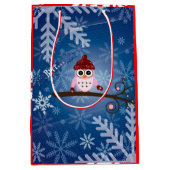 Brr... Roze boomkorren, Snowflake Design Medium Cadeauzakje (Voorkant)