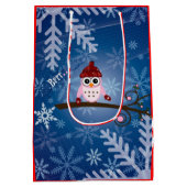 Brr... Roze boomkorren, Snowflake Design Medium Cadeauzakje (Achterkant)
