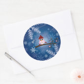 Brr... roze boomkorren, Snowflake Design, Ronde Sticker (Envelop)