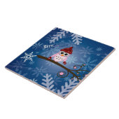 Brr... roze boomkorren, Snowflake Design, Tegeltje (Zijkant)