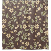 Brrown Whimsy Retro Bloemmotief Douchegordijn (Voorkant)