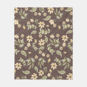 Brrown Whimsy Retro Bloemmotief Fleece Deken (Voorkant)
